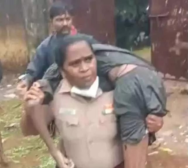 Chennai woman cop man trapped under tree and presumed dead